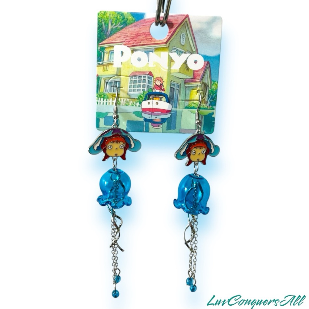Studio Ghibli Ponyo Dangling Ponyo and Jellyfish Earrings
